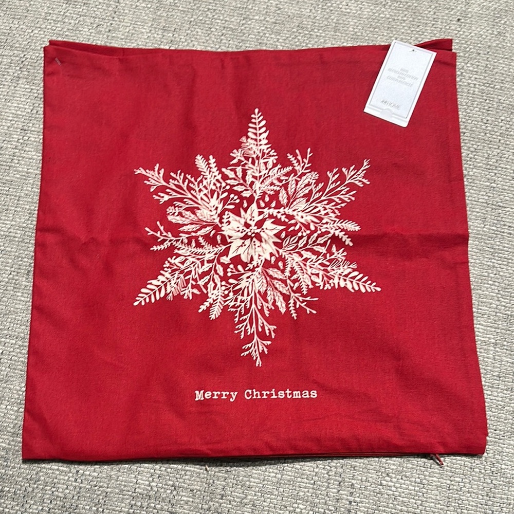 NWT H&M Red Merry Christmas Cushion Cover Pair